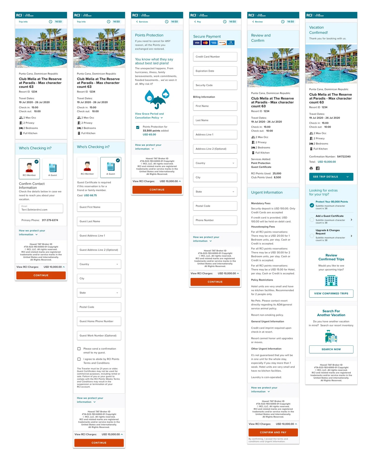 Redesigned checkout - Mobile screens detail