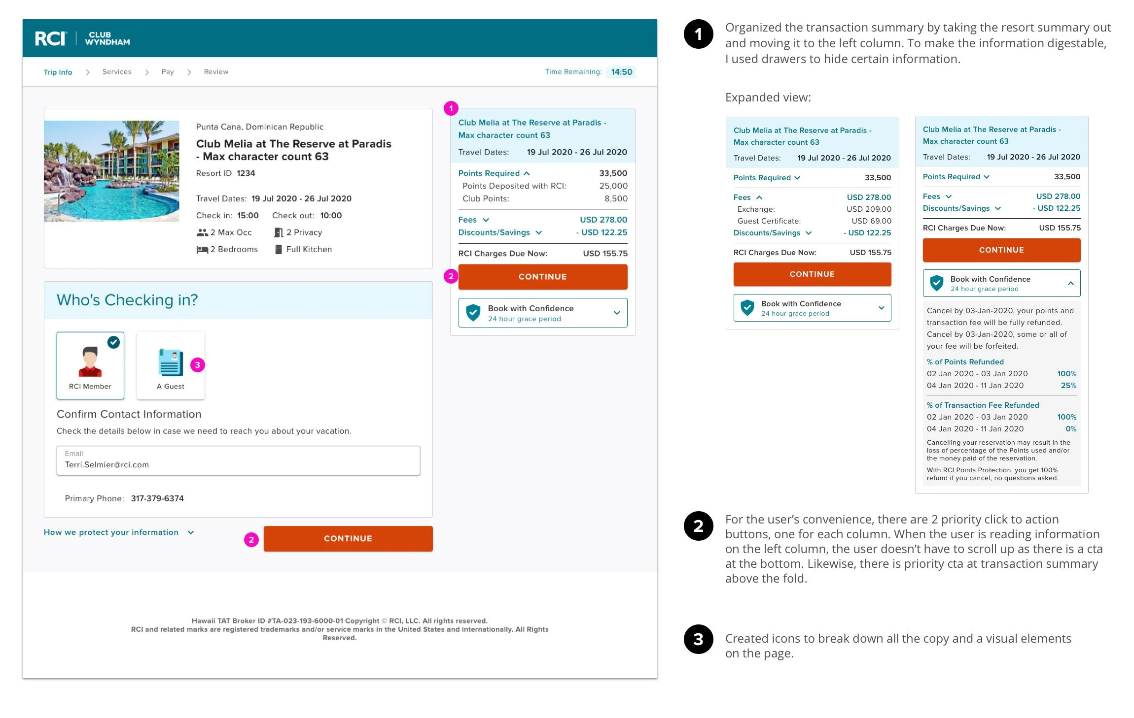 Redesigned checkout - Transaction Summary